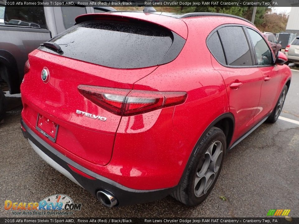 2018 Alfa Romeo Stelvio Ti Sport AWD Rosso Alfa (Red) / Black/Black Photo #3