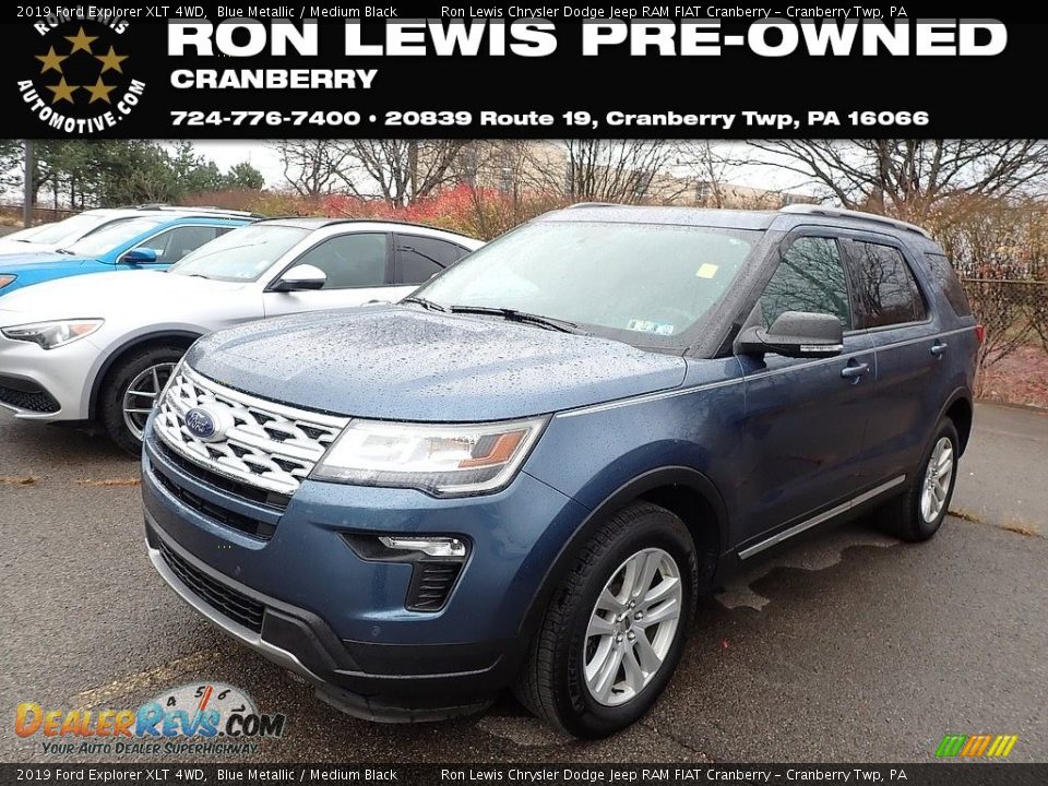 2019 Ford Explorer XLT 4WD Blue Metallic / Medium Black Photo #1
