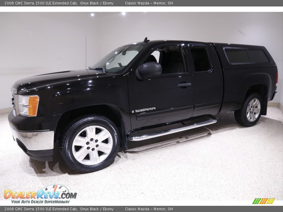 2008 GMC Sierra 1500 SLE Extended Cab Onyx Black / Ebony Photo #3