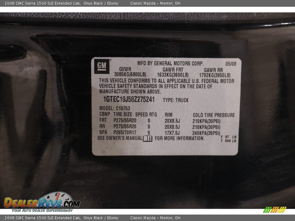 2008 GMC Sierra 1500 SLE Extended Cab Onyx Black / Ebony Photo #19