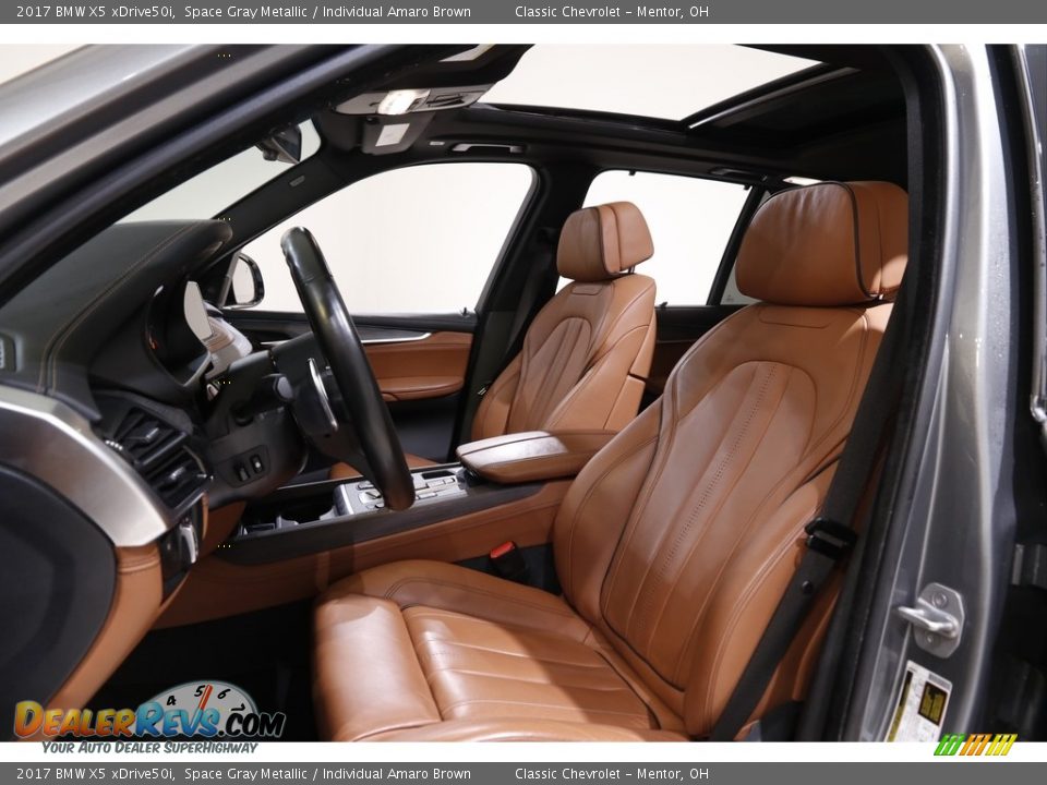 2017 BMW X5 xDrive50i Space Gray Metallic / Individual Amaro Brown Photo #5
