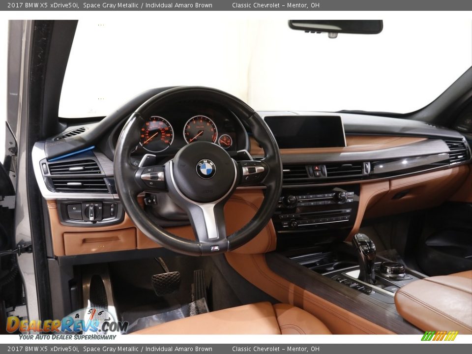 2017 BMW X5 xDrive50i Space Gray Metallic / Individual Amaro Brown Photo #6