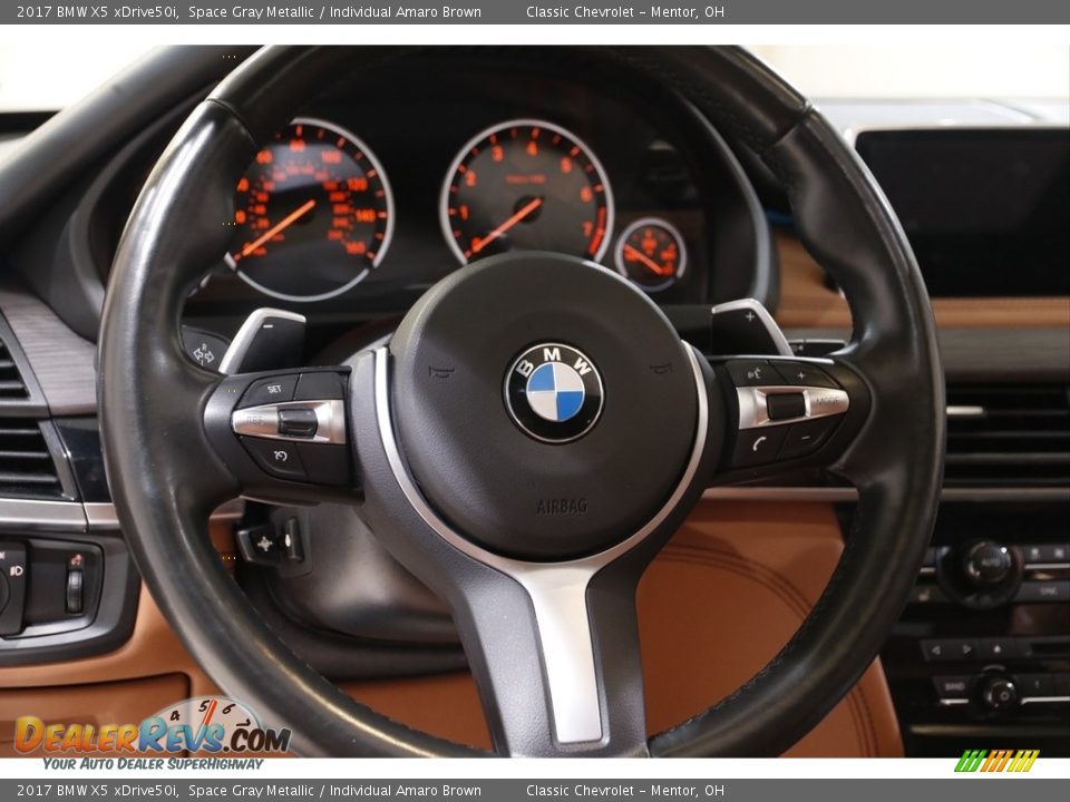 2017 BMW X5 xDrive50i Space Gray Metallic / Individual Amaro Brown Photo #7