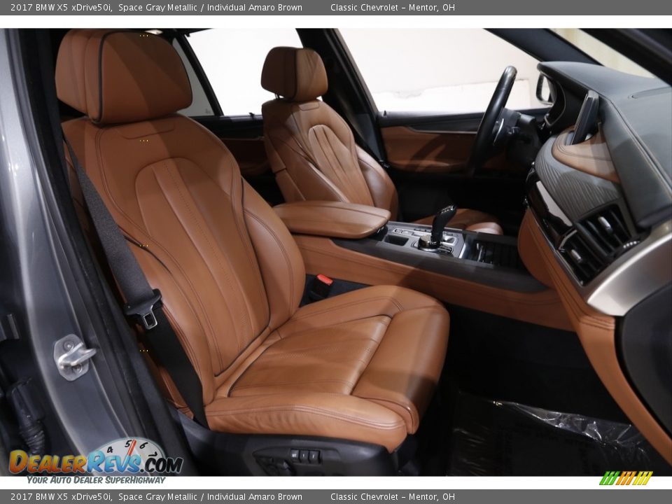 2017 BMW X5 xDrive50i Space Gray Metallic / Individual Amaro Brown Photo #17