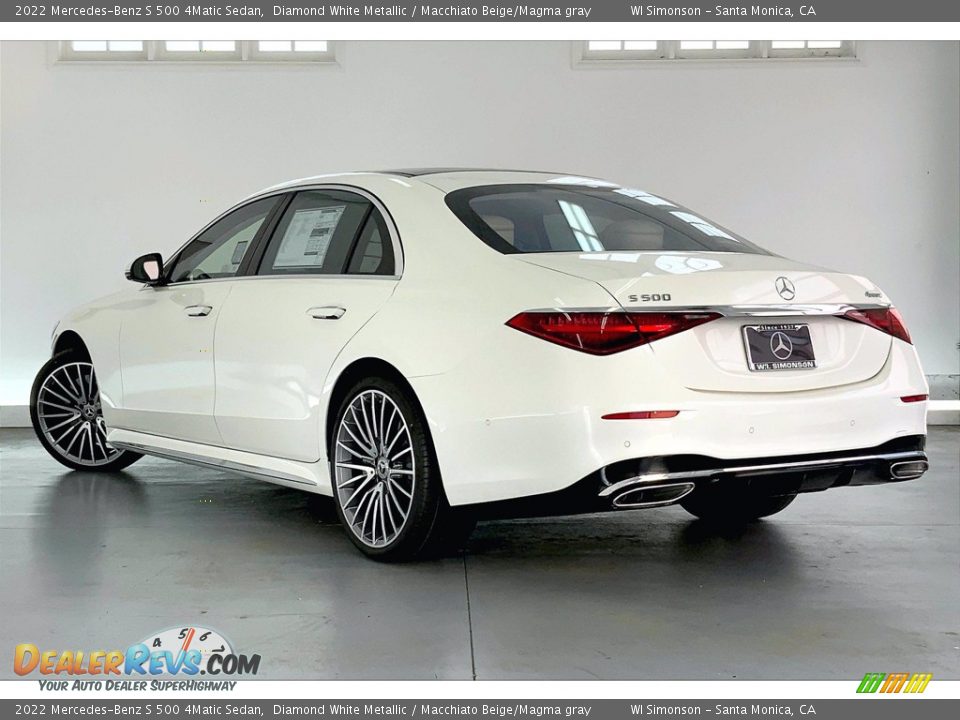 2022 Mercedes-Benz S 500 4Matic Sedan Diamond White Metallic / Macchiato Beige/Magma gray Photo #2