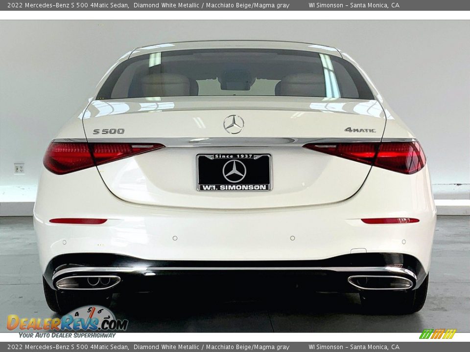 2022 Mercedes-Benz S 500 4Matic Sedan Diamond White Metallic / Macchiato Beige/Magma gray Photo #3