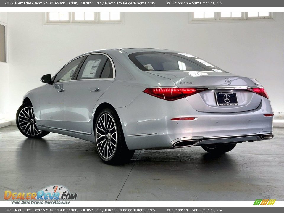 2022 Mercedes-Benz S 500 4Matic Sedan Cirrus Silver / Macchiato Beige/Magma gray Photo #2