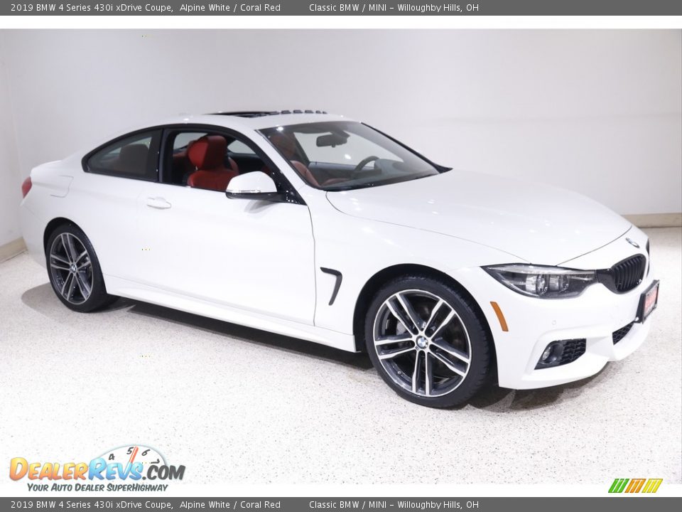 2019 BMW 4 Series 430i xDrive Coupe Alpine White / Coral Red Photo #1