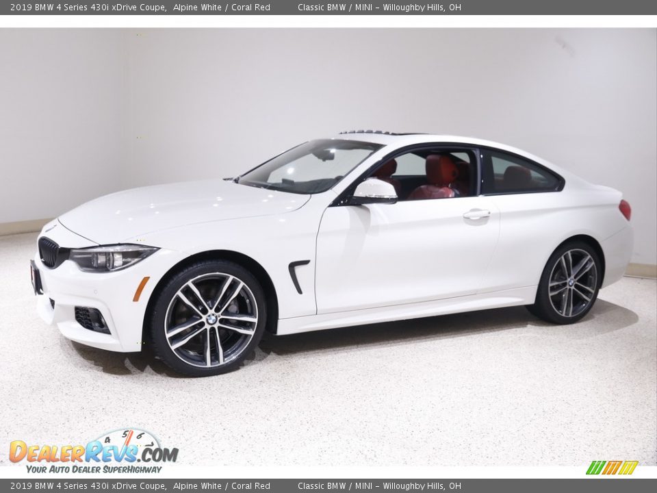 2019 BMW 4 Series 430i xDrive Coupe Alpine White / Coral Red Photo #3