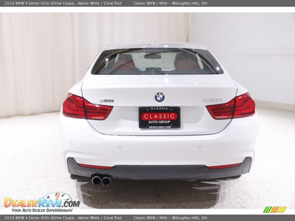 2019 BMW 4 Series 430i xDrive Coupe Alpine White / Coral Red Photo #21