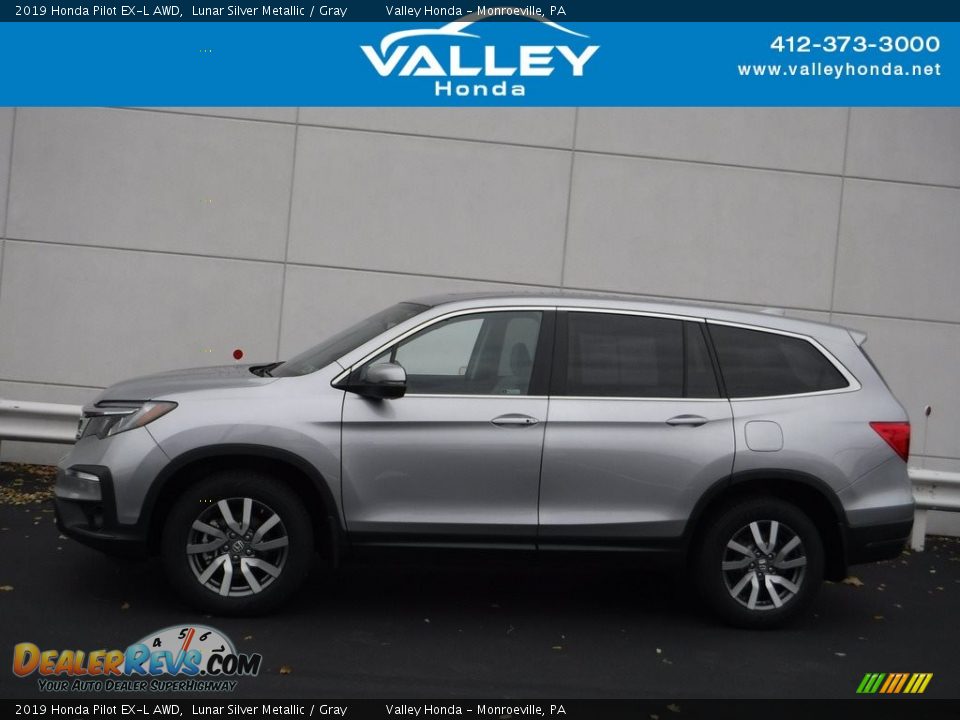 2019 Honda Pilot EX-L AWD Lunar Silver Metallic / Gray Photo #2