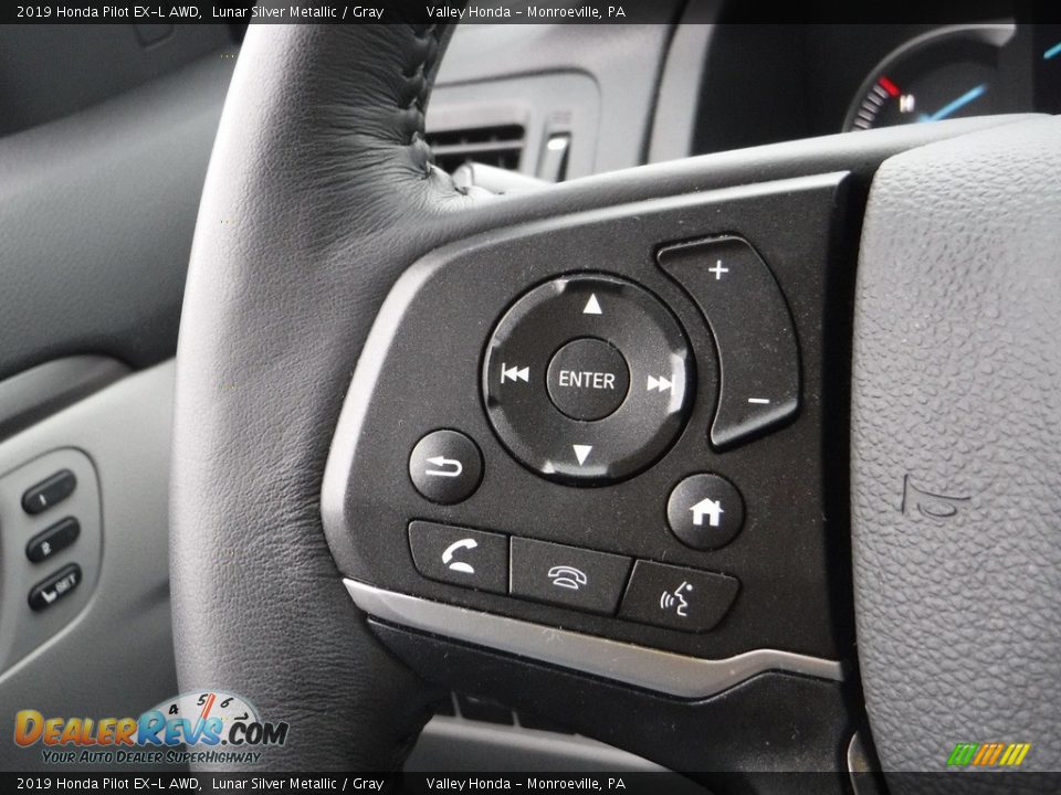 2019 Honda Pilot EX-L AWD Lunar Silver Metallic / Gray Photo #15