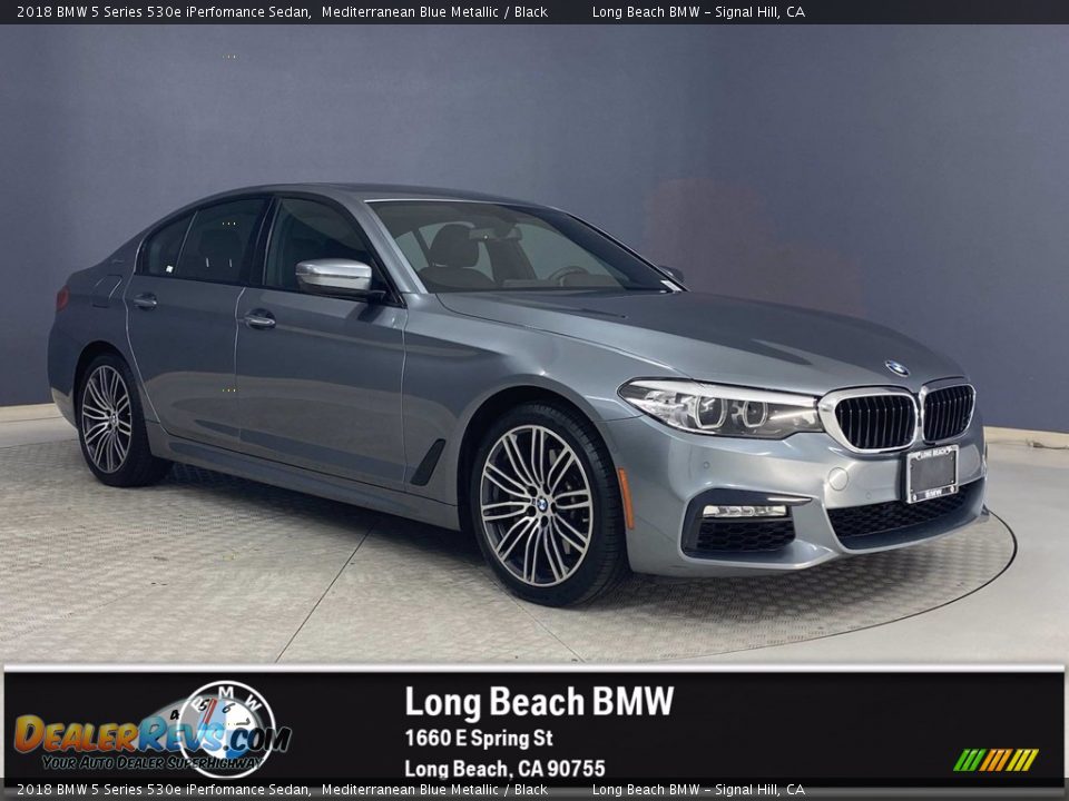 2018 BMW 5 Series 530e iPerfomance Sedan Mediterranean Blue Metallic / Black Photo #1