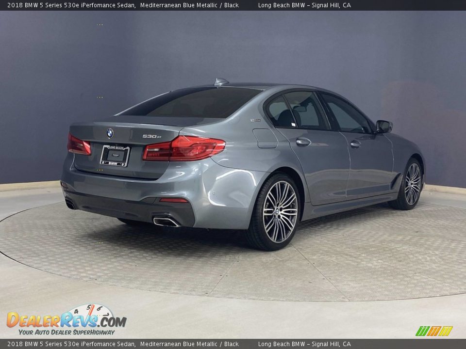 2018 BMW 5 Series 530e iPerfomance Sedan Mediterranean Blue Metallic / Black Photo #5