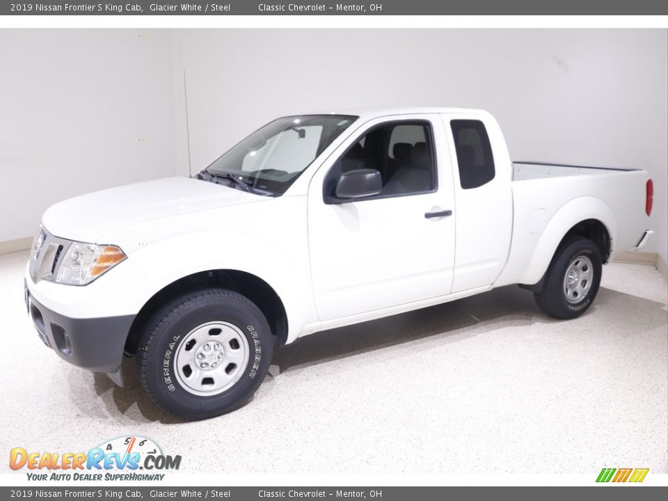 2019 Nissan Frontier S King Cab Glacier White / Steel Photo #3