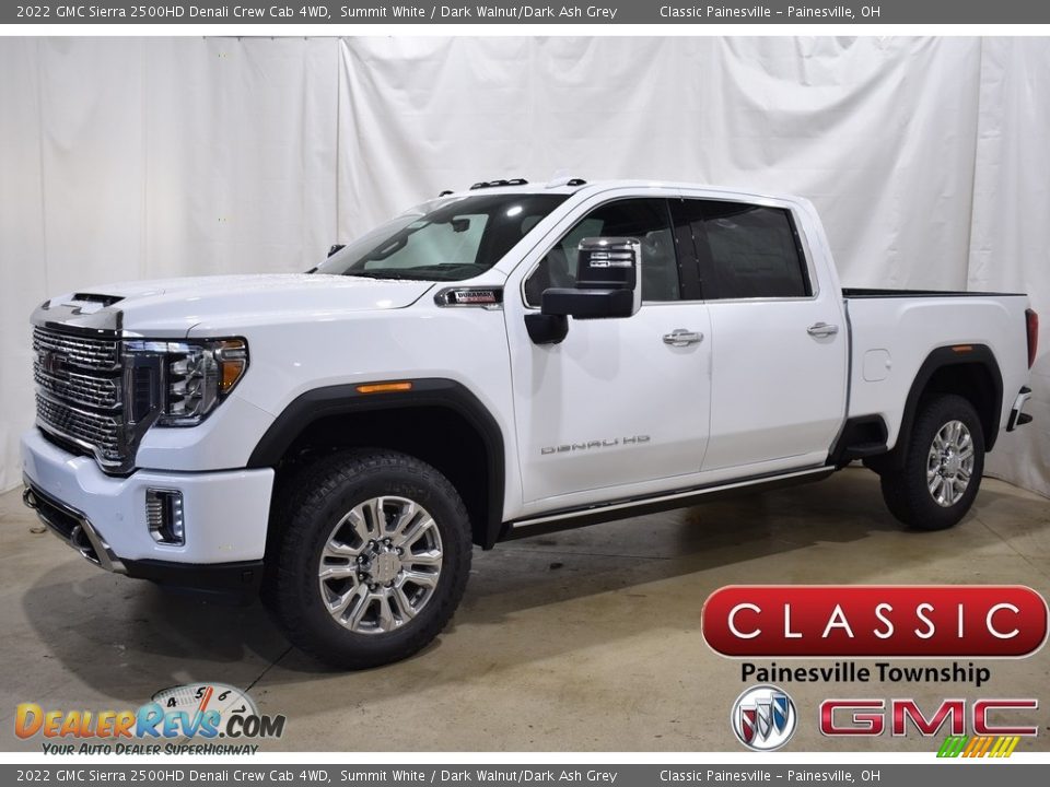 2022 GMC Sierra 2500HD Denali Crew Cab 4WD Summit White / Dark Walnut/Dark Ash Grey Photo #1