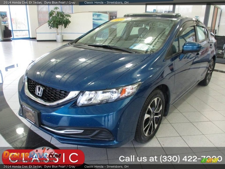 2014 Honda Civic EX Sedan Dyno Blue Pearl / Gray Photo #1
