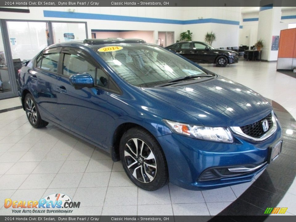 2014 Honda Civic EX Sedan Dyno Blue Pearl / Gray Photo #3