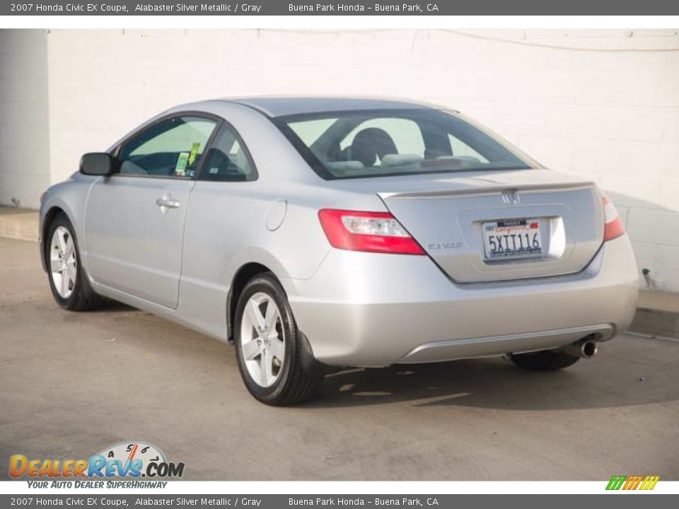 2007 Honda Civic EX Coupe Alabaster Silver Metallic / Gray Photo #2