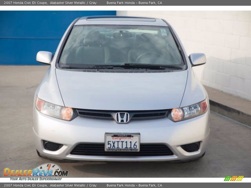 2007 Honda Civic EX Coupe Alabaster Silver Metallic / Gray Photo #7