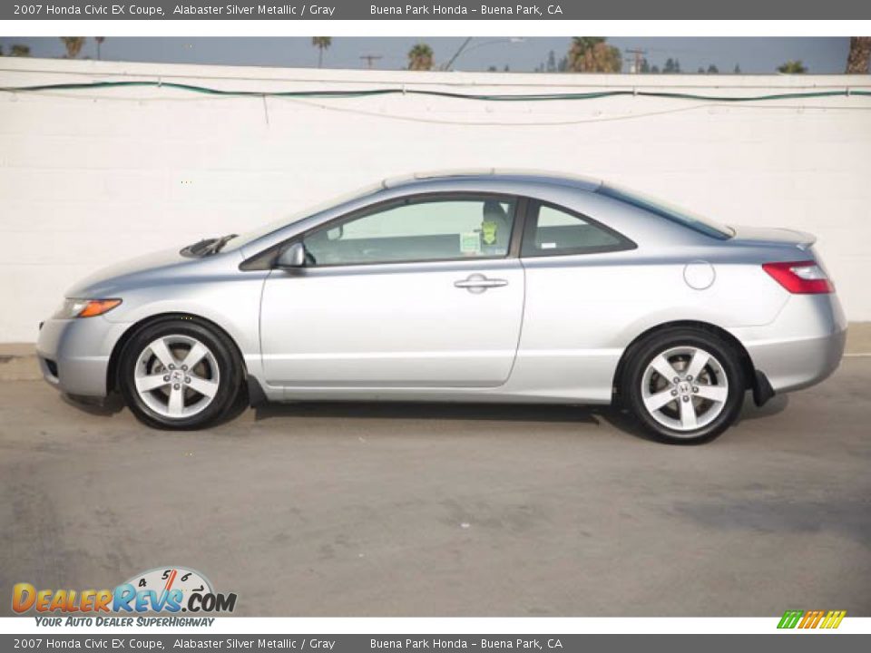 2007 Honda Civic EX Coupe Alabaster Silver Metallic / Gray Photo #10