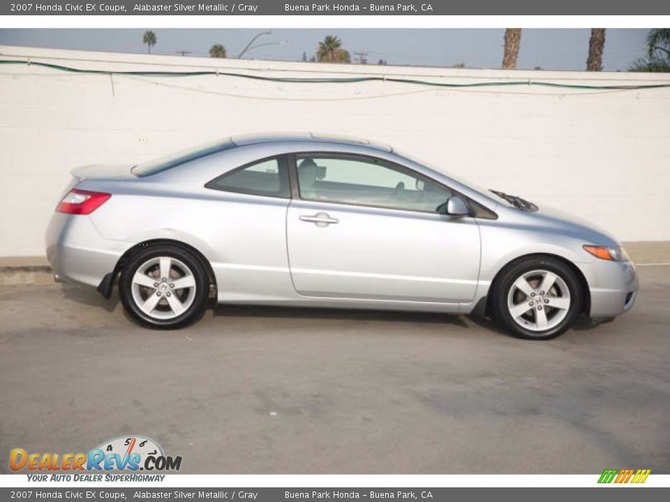 2007 Honda Civic EX Coupe Alabaster Silver Metallic / Gray Photo #14