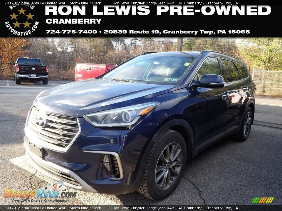 2017 Hyundai Santa Fe Limited AWD Storm Blue / Black Photo #1