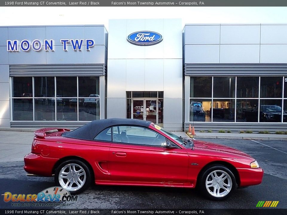 1998 Ford Mustang GT Convertible Laser Red / Black Photo #1