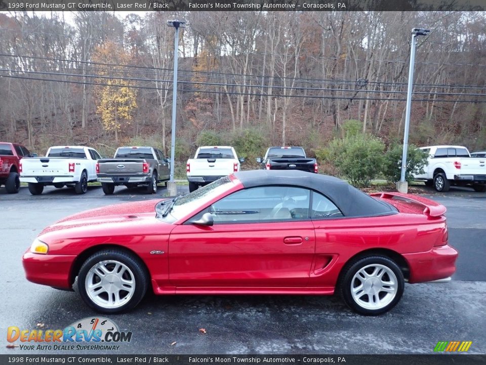 1998 Ford Mustang GT Convertible Laser Red / Black Photo #6
