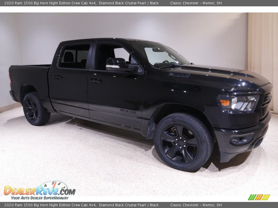 2020 Ram 1500 Big Horn Night Edition Crew Cab 4x4 Diamond Black Crystal Pearl / Black Photo #1