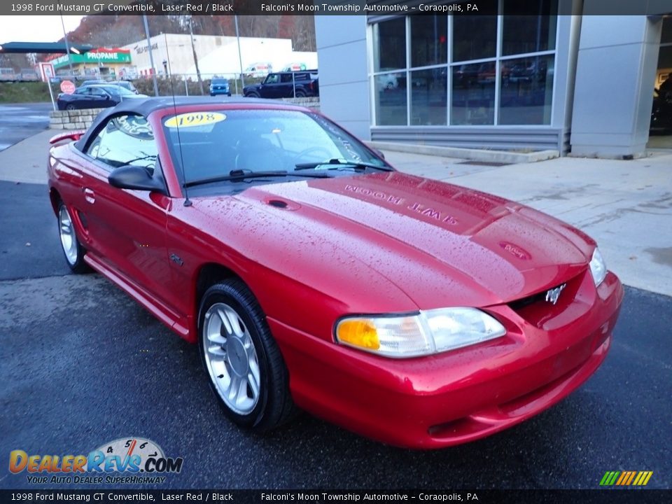 1998 Ford Mustang GT Convertible Laser Red / Black Photo #9