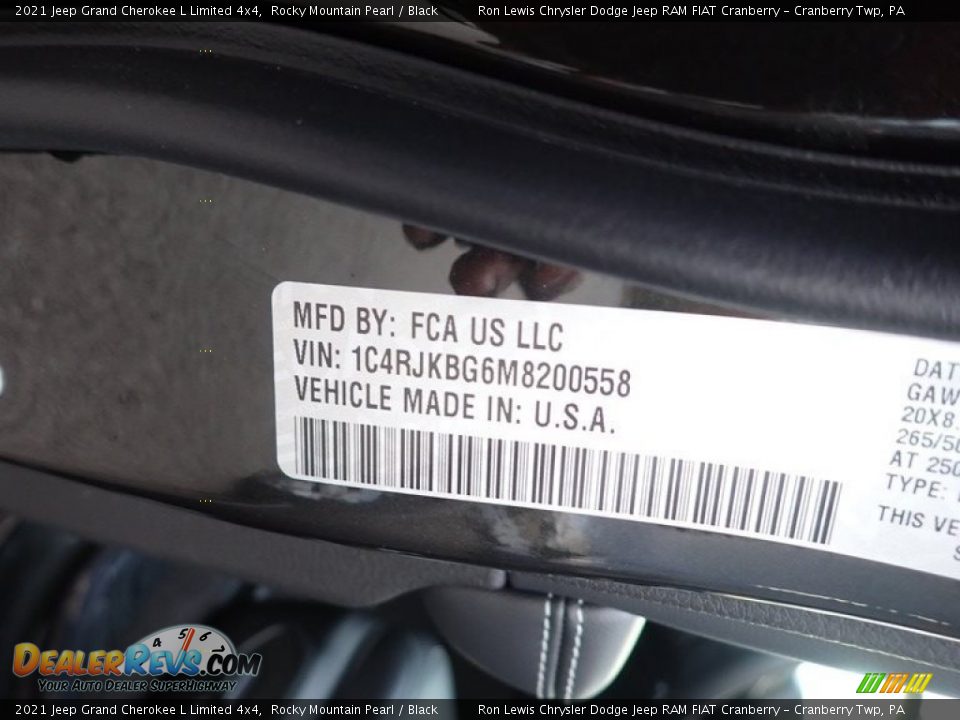 2021 Jeep Grand Cherokee L Limited 4x4 Rocky Mountain Pearl / Black Photo #11