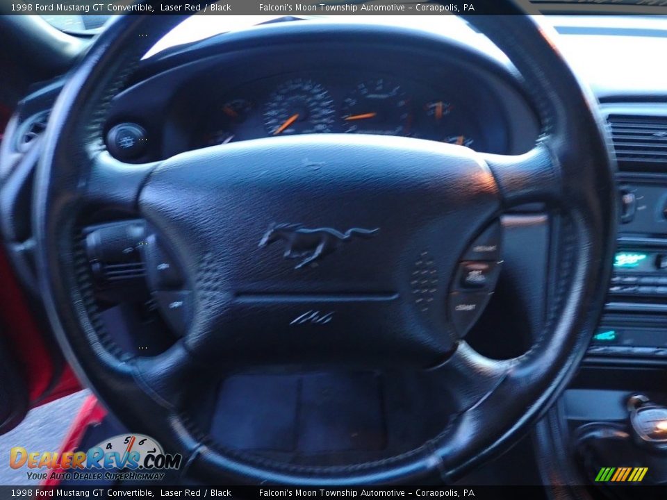 1998 Ford Mustang GT Convertible Laser Red / Black Photo #19