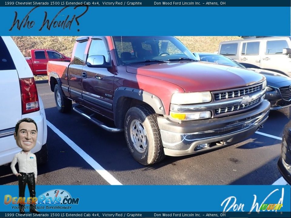 1999 Chevrolet Silverado 1500 LS Extended Cab 4x4 Victory Red / Graphite Photo #1