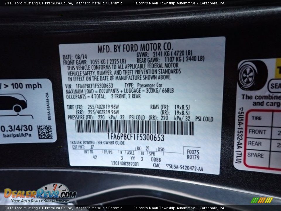 2015 Ford Mustang GT Premium Coupe Magnetic Metallic / Ceramic Photo #27