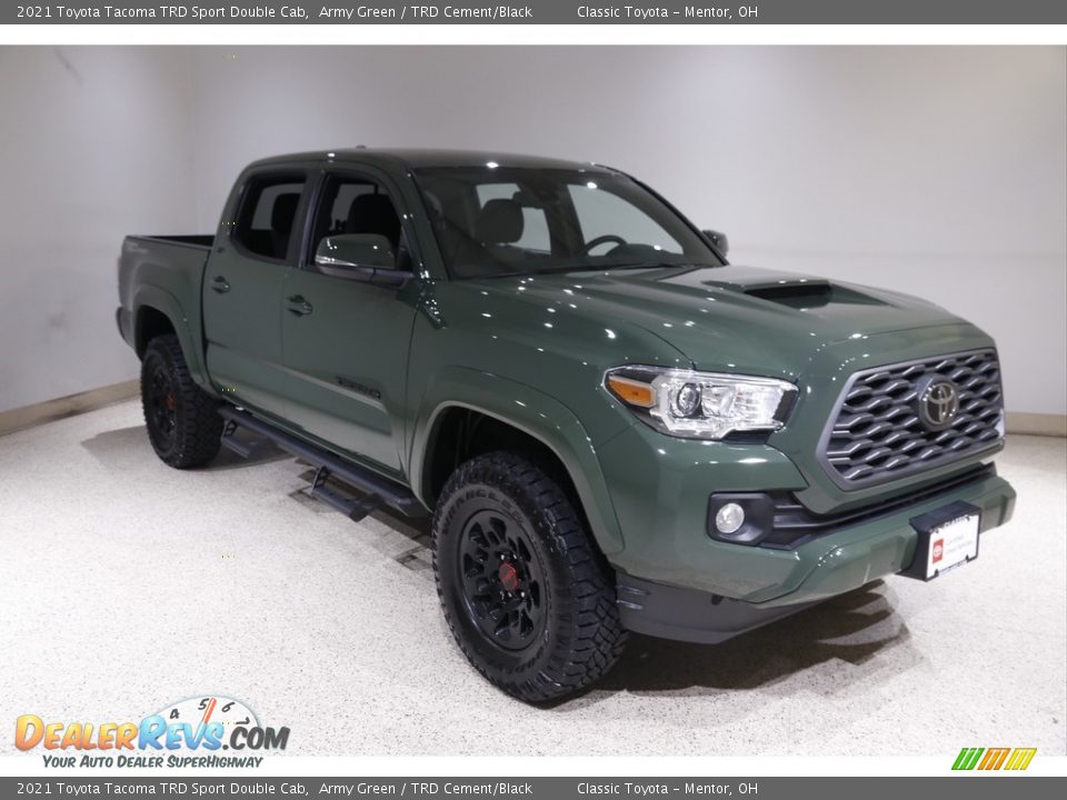 2021 Toyota Tacoma TRD Sport Double Cab Army Green / TRD Cement/Black Photo #1