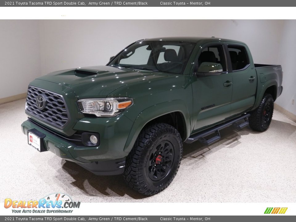 2021 Toyota Tacoma TRD Sport Double Cab Army Green / TRD Cement/Black Photo #3