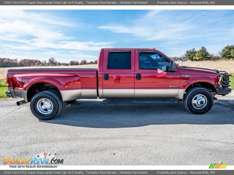 Toreador Red Metallic 2003 Ford F350 Super Duty Lariat Crew Cab 4x4 Dually Photo #3