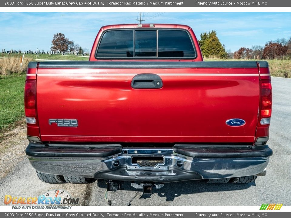 2003 Ford F350 Super Duty Lariat Crew Cab 4x4 Dually Toreador Red Metallic / Medium Parchment Photo #5