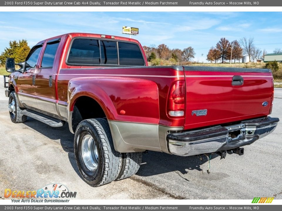 Toreador Red Metallic 2003 Ford F350 Super Duty Lariat Crew Cab 4x4 Dually Photo #6