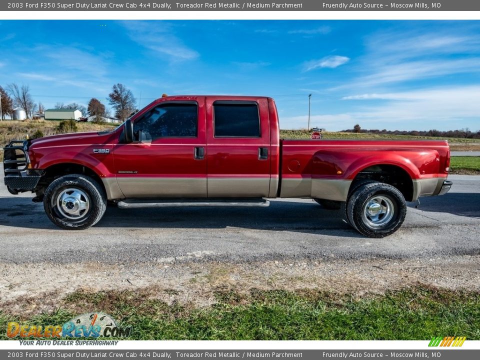 Toreador Red Metallic 2003 Ford F350 Super Duty Lariat Crew Cab 4x4 Dually Photo #7