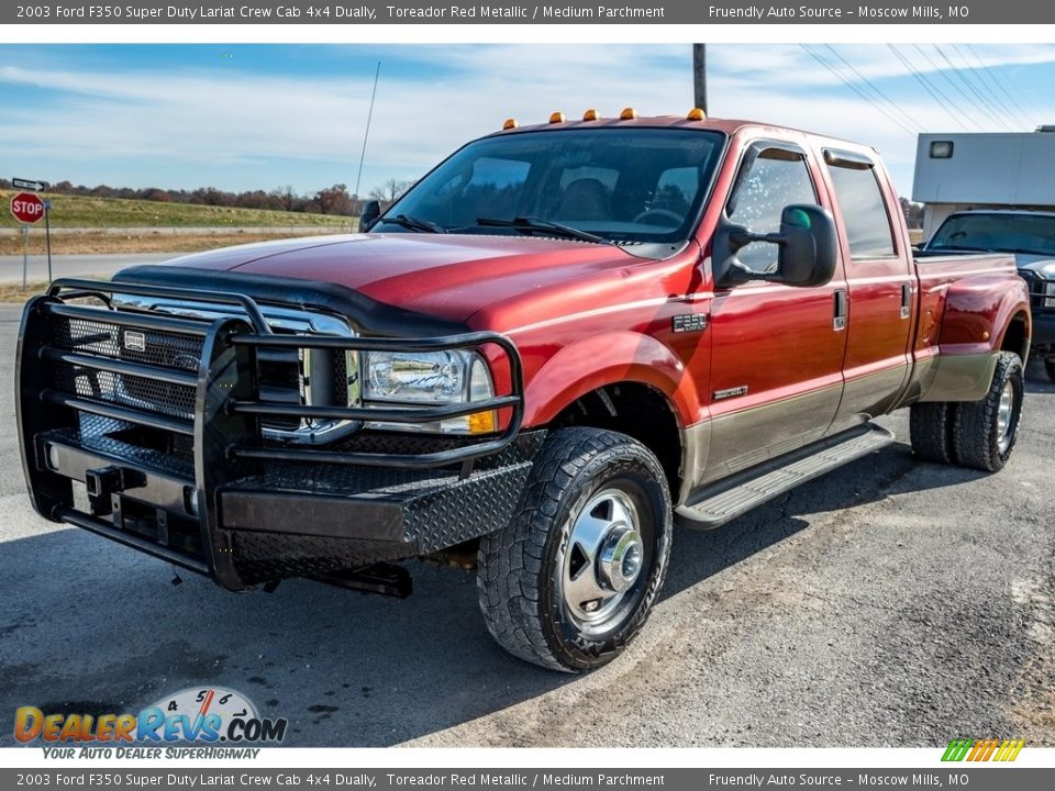 Toreador Red Metallic 2003 Ford F350 Super Duty Lariat Crew Cab 4x4 Dually Photo #8