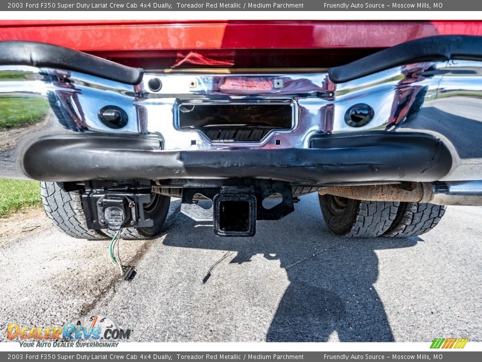 2003 Ford F350 Super Duty Lariat Crew Cab 4x4 Dually Toreador Red Metallic / Medium Parchment Photo #14