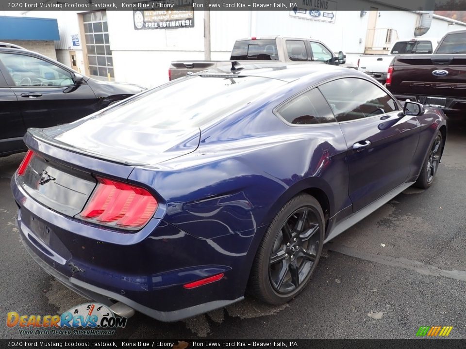 2020 Ford Mustang EcoBoost Fastback Kona Blue / Ebony Photo #2