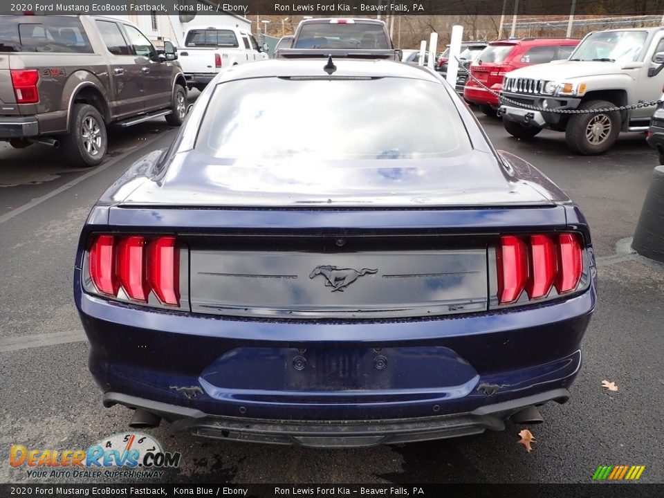 2020 Ford Mustang EcoBoost Fastback Kona Blue / Ebony Photo #3
