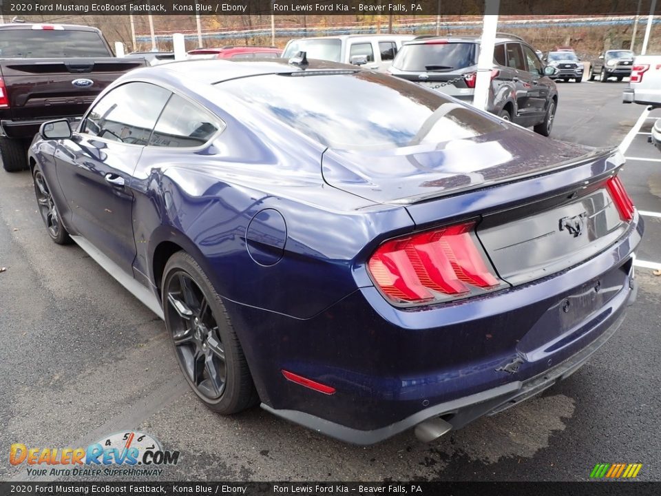 2020 Ford Mustang EcoBoost Fastback Kona Blue / Ebony Photo #4