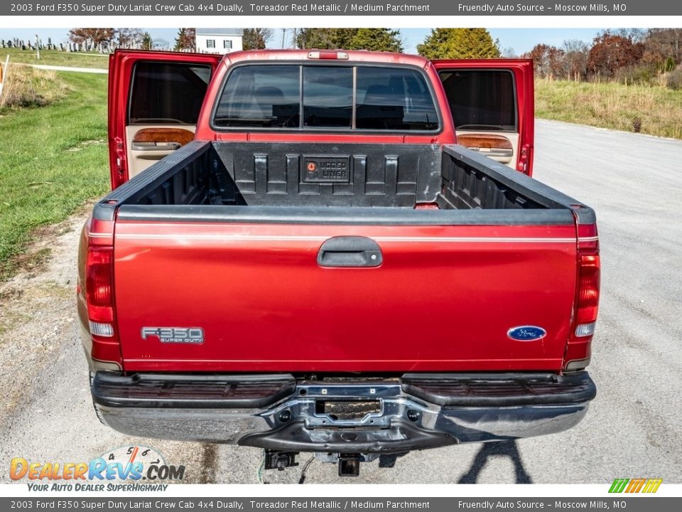 2003 Ford F350 Super Duty Lariat Crew Cab 4x4 Dually Toreador Red Metallic / Medium Parchment Photo #24