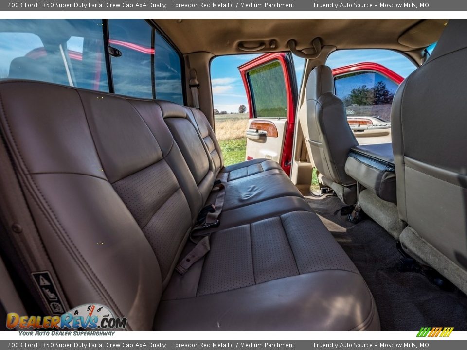 2003 Ford F350 Super Duty Lariat Crew Cab 4x4 Dually Toreador Red Metallic / Medium Parchment Photo #25