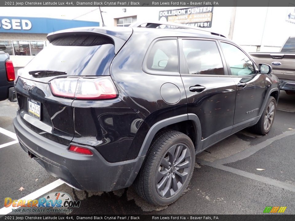 2021 Jeep Cherokee Latitude Lux 4x4 Diamond Black Crystal Pearl / Black Photo #2