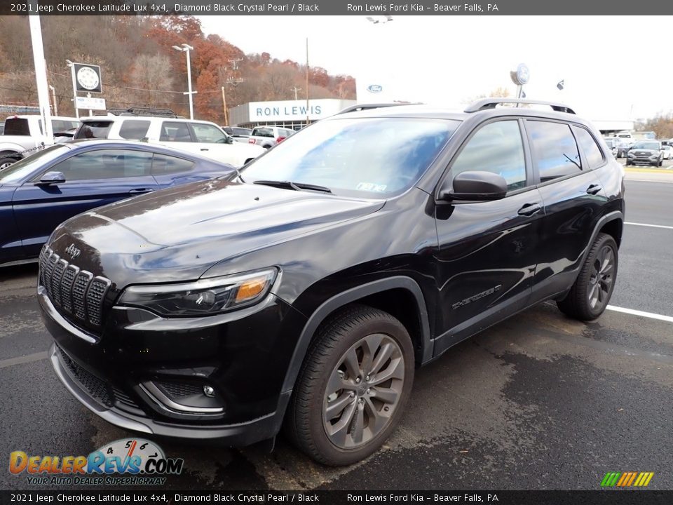 2021 Jeep Cherokee Latitude Lux 4x4 Diamond Black Crystal Pearl / Black Photo #4